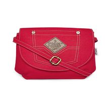 Pick Pocket Red Side Pocket Patchwork Sling Bag