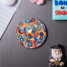 KOLOROBIA Peacock Admiration 2D Round Fridge Magnets