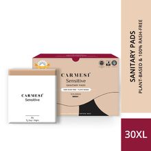 Carmesi Sensitive Sanitary Pads - 30 XL - Certified 100% Rash-Free - With Disposal Bags