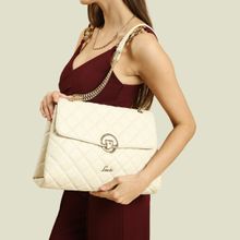 Lavie Quilt Eden Women Flap Handbag - White (L)