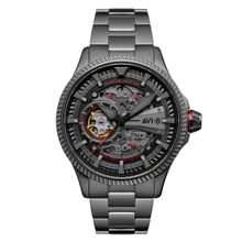 AVI-8 Hawker Hunter Automatic Skeleton Black Luminova Round Dial Mens Watch - Av-4078-33