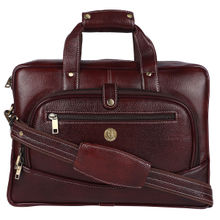 HiLEDER Pure Leather 16" Designer Laptop Messenger Office Bag Men Deep Brown