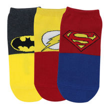 Balenzia X Justice League Men's Cotton Low Cut Socks, Pack Of 3 - Multi-Color (Free Size)