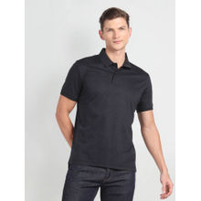 Arrow Motif Print Cotton Polo Shirt