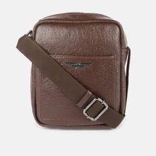 Police Ostrich Polo Men's Brown Color Cross Body Bag