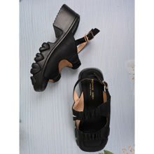 Ronnie Grey Women Black Solid Backstrap Sandals
