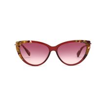 Longchamp Women Full UV Protected Pink Lens Cat Eye Sunglasses (56)