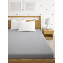 HOSTA HOMES Grey Cotton Quilted King Size Mattress Protector