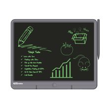 Portronics Ruffpad 15 Re-writable Lcd Writing Pad (15-inch) With Content Safety Button(grey)