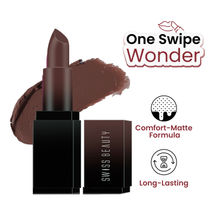 Swiss Beauty HD Matte Lipstick , High Coverage , Lightweight - 19 Dark Brown