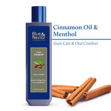 Blue Nectar Cinnamon Mouth Pulling Oil, Ayurvedic Mouthwash for Fresh Breath & Oral Care - 9 Herbs