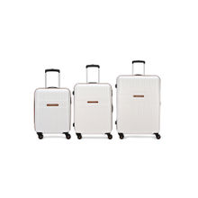 Aristocrat Atlas White Combination Lock Hard Trolley Bags (Set of 3) (S/M/L)