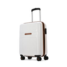 Aristocrat Atlas White Combination Lock Hard Cabin Trolley Bag