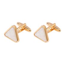 The Tie Hub Gold With White Mother Of Pearl Triangle Cufflinks