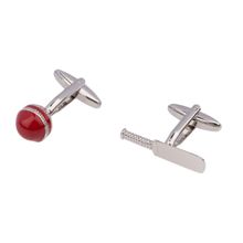 The Tie Hub Red Ball And Silver Bat Cufflinks