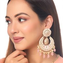 Yellow Chimes Gold-Plated Crescent Shaped Chandbalis Earrings