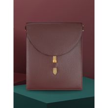 EUME Timeless Collection - Hibiscus Vegan Leather Laptop Sleeve - Brown (L)
