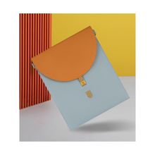 EUME Timeless Collection - Hibiscus Vegan Leather Laptop Sleeve - Sky Blue (L)