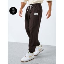 Styli Men Brown Solid Drawstring Joggers