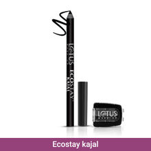 Lotus Make-Up Ecostay Kajal Pencil Stick With 10Hr Long Lasting Stay, Water & Smudge Proof - Black