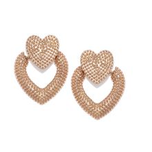 Fabula Jewellery Gold Tone Heart Motif Retro Vintage Style Statement Fashion Drop Earrings