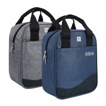 NFI Essentials Grey & Blue Pack Of 2 Large Lunch Bag