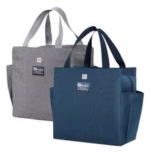 NFI Essentials Grey & Blue Pack Of 2 Large Lunch Bag