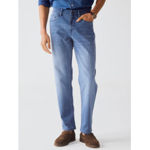 Andamen Mens Casual Twill Woven Placement Embroidery Regular Fit Jeans