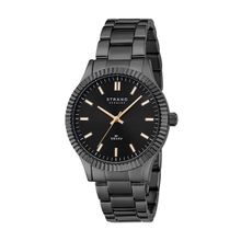 Strand By Obaku Kensington Dark Black Dial Quartz Watch For Men (S726GXBBSB-DS)