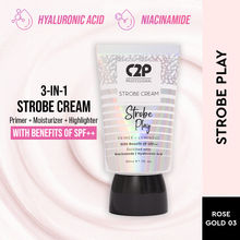 C2P Pro Strobe Cream for Face Glow 3 in 1 Formula Moisturizer Highlighter Primer SPF++