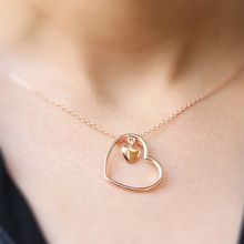 GIVA Rose Gold Heart Pendant With Chain