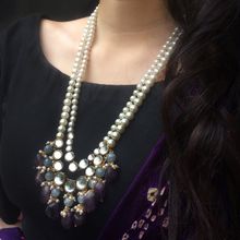 PAYA Amethyst and Kundan Long Layered Necklace