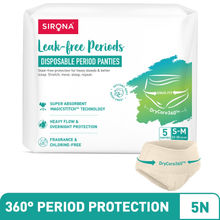 Sirona Disposable Period Panties For Heavy Flow, 360° Leakage & Rash Free Protection (S-M Size)