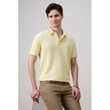 Simon Carter Yellow Solid Slim Fit Polo T-Shirt