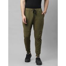 RIGO Men Olive Green Cut & Sew Terry Jogger