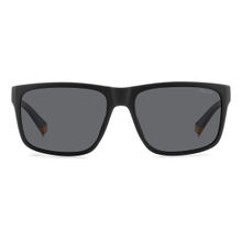Polaroid Men Grey Rectangle Full Rim Sunglasses (57)
