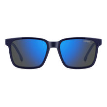 CARRERA Men Blue Rectangle Half Rim Sunglasses with Clip On (53)