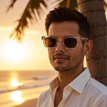 John Jacobs Unisex Full Polarised Uv Protected Stylish & Premium Square Brown Lens Sunglasses