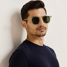 John Jacobs Unisex Full Polarised Uv Protected Stylish & Premium Square Green Lens Sunglasses