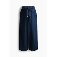 H&M Women Blue MAMA Wide Paper Bag Trousers