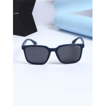 ROYALTAIL Black Athens Exclusive Blue Rectangle Polarized Sunglasses (RT-SUNG-108) (55)