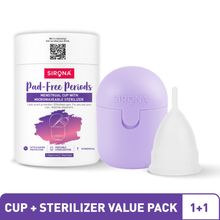 Sirona FDA Approved Reusable Menstrual Cup (Small) with Portable Microwaveable Sterilizer