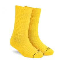 Dynamocks Solid Men & Women Crew Length Socks - Yellow (Free Size)