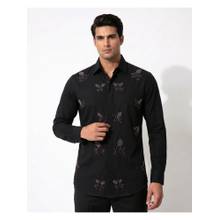 PRATEEK MUNJAL Black Floral Embellished Shirt