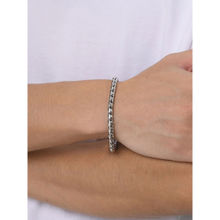 Peora Men Stainless Steel Silver Plated Openable Fancy Bracelet