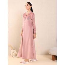 Sweet Dreams Womens Velour Spandex Long Nightdress Pink