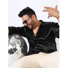 Instafab Plus Men Onyx Black Sheen-Flow Shirt