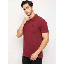 98 Degree North Mens Half Sleeves Maroon Polo T-Shirt