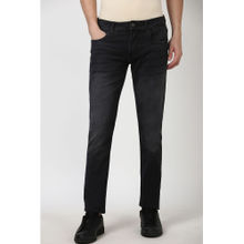 Peter England Men Black Light Wash Low Skinny Fit Jeans