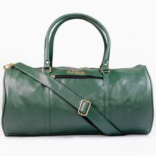 Man Arden "The Lincoln Green" PVC Leather Barrel Style Travel Single Tone Duffle Bag - Green